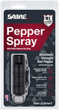 Load image into Gallery viewer, SABRE RED Pepper Spray Keychain with Quick Release for Easy Access – Max Police Strength OC Spray, Finger Grip for Accurate Aim, 10-Foot (3M) Range, 25 Bursts (5X Other Brands) Practice Spray Option