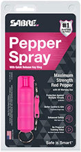 Load image into Gallery viewer, SABRE RED Pepper Spray Keychain with Quick Release for Easy Access – Max Police Strength OC Spray, Finger Grip for Accurate Aim, 10-Foot (3M) Range, 25 Bursts (5x Other Brands) – Practice Spray Option EXPIRED