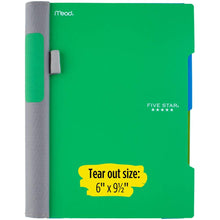 Load image into Gallery viewer, Five Star Advance Spiral Notebooks, 2 Subject, College Ruled Paper, 100 Sheets, 9-1/2" x 6", Green, Teal, 2 Pack (38638)