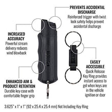 Load image into Gallery viewer, Pepper Spray Keychain with Quick Release for Easy Access – Max Police Strength OC Spray, Finger Grip for Accurate Aim, 10-Foot (3M) Range, 25 Bursts (5X Other Brands) – Practice Spray Option (Black) EXPIRED