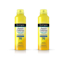 Load image into Gallery viewer, Neutrogena Beach Defense Body Spray Sunscreen with Broad Spectrum SPF 70, Water-Resistant and Oil-Free Sun Protection, 6.5 oz (Pack of 2)