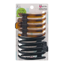 Load image into Gallery viewer, Scunci No-Slip Grip Inner Teeth Hair Clip, 2-Count per Pack (1-Pack)