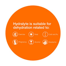 Load image into Gallery viewer, Hydralyte - Effervescent Electrolyte Tablets for On-The-Go Clinical Hydration, Orange, 20 Count - Effervescent Tablets Add to Water to Make an Oral Rehydration Solution