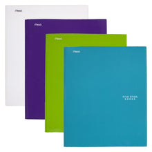Load image into Gallery viewer, Five Star 2 Pocket Folder with Prong Fasteners, Folders with Pockets, Teal, White, Purple, Lime, 4 Pack (38104)