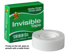 Load image into Gallery viewer, Duck Brand Matte Finish Invisible Tape Refill for Dispenser, 4 Rolls, Each Roll 3/4-Inch x 1000 Inches for 4000 Total Inches