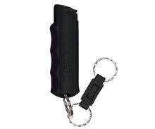 Load image into Gallery viewer, SABRE ADVANCED Pepper Spray Keychain with Quick Release – 3-in-1 Pepper Spray, CS Tear Gas &amp; UV Dye – Maximum Strength Police OC Spray, Finger Grip for Better Aim – Optional Practice Spray