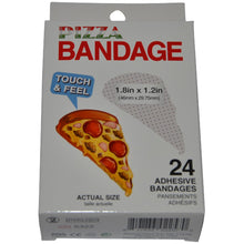 Load image into Gallery viewer, BioSwiss Novelty Bandages Self-Adhesive Funny First Aid, Novelty Gag Gift (2 Boxes of 24 Bandages) (Pizza)