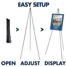 Load image into Gallery viewer, Quartet Easel, Instant Easel Stand, 63", Tripod Base, 6-Pack (S29E)