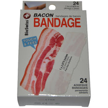 Load image into Gallery viewer, BioSwiss Novelty Bandages Self-Adhesive Funny First Aid, Novelty Gag Gift (2 boxes of 24 bandages) (Bacon)