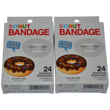 Load image into Gallery viewer, BioSwiss Novelty Bandages Self-Adhesive Funny First Aid, Novelty Gag Gift (2 Boxes of 24 Bandages) (Donut)