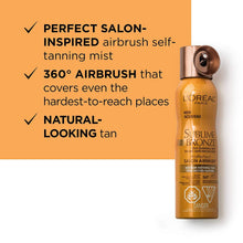 Load image into Gallery viewer, L'Oreal Paris Sublime Bronze ProPerfect Salon Airbrush Self-Tanning Mist Medium Natural Tan 4.6 Ounce (130gm) (2 Pack)