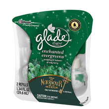 Load image into Gallery viewer, Glade Plugins Scented Oil Refills - Holiday Collection 2018 - Enchanted Evergreens - 2 Count Oil Refills Per Package - Pack of 2 Packages