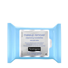 Load image into Gallery viewer, Neutrogena Makeup Remover Cleansing Facial Towelettes, Daily Gentle Face Wipes to Remove Oil, Dirt, &amp; 99.3% of Makeup, Safe for Sensitive Eyes, Alcohol Free Wipes in Resealable Pack, 21 ct (Pack of 3)