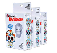 Load image into Gallery viewer, BioSwiss 72 Count Skull Adhesive Bandages 3 Pack