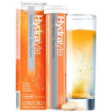 Load image into Gallery viewer, Hydralyte - Effervescent Electrolyte Tablets for On-The-Go Clinical Hydration, Orange, 20 Count - Effervescent Tablets Add to Water to Make an Oral Rehydration Solution