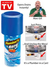 Load image into Gallery viewer, Plumber's Hero Kit - Unclog Drains Instantly - 20 Uses in Every Can - In E-Commerce Packaging