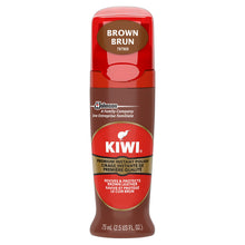 Load image into Gallery viewer, KIWI Instant Shine &amp; Protect Liquid Shoe Polish, Brown, 1 Bottle with Sponge Applicator, 2.5 oz