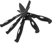 Load image into Gallery viewer, Vremi 10 Piece Black Knife Set - 5 Kitchen Knives with 5 Knife Sheath Covers - Chef Knife Sets with Carving Serrated Utility Chef's and Paring Knives - Magnetic Knife Set with Matching Black Case
