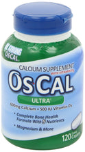 Load image into Gallery viewer, OS-Cal Ultra 600 Plus Calcium Supplement Tablets with 9 Essential Vitamins and Minerals, 120-Count Bottles (Pack of 2)