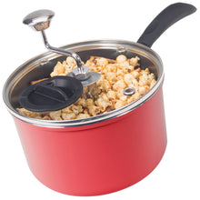 Load image into Gallery viewer, Discontinued by Manufacturer Zippy Pop Red Stovetop Popcorn Popper with Glass Lid, 4-Quart Capacity