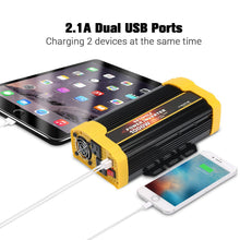 Load image into Gallery viewer, VETOMILE 1000W Power Inverter DC 12V to 110V AC Car Inverter with 2.1A Dual USB Car Adapter