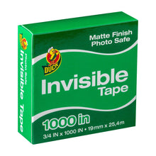 Load image into Gallery viewer, Duck Brand Matte Finish Invisible Tape Refill for Dispenser, 4 Rolls, Each Roll 3/4-Inch x 1000 Inches for 4000 Total Inches
