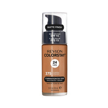 Load image into Gallery viewer, Revlon ColorStay Liquid Foundation Makeup for Combination/Oily Skin SPF 15, Longwear Medium-Full Coverage with Matte Finish, Toffee (375), 1.0 oz