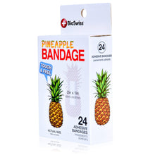 Load image into Gallery viewer, BioSwiss Novelty Bandages Self-Adhesive Funny First Aid, Novelty Gag Gift (24pc) (Pineapple)