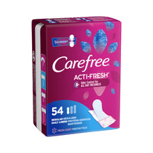 Load image into Gallery viewer, Care Free Acti-Fresh Body Shaped Regular Pantiliners, Fresh Scented, 54 Count (Pack of 1) , Package may vary