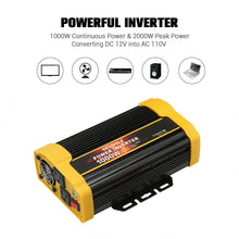 Load image into Gallery viewer, VETOMILE 1000W Power Inverter DC 12V to 110V AC Car Inverter with 2.1A Dual USB Car Adapter