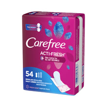 Load image into Gallery viewer, Care Free Acti-Fresh Body Shaped Regular Pantiliners, Fresh Scented, 54 Count (Pack of 1) , Package may vary
