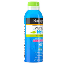Load image into Gallery viewer, Neutrogena Wet Skin Kids Sunscreen Spray Mist, Water-Resistant and Oil-Free, Broad Spectrum SPF 70+ UVA/UVB Protection, Hypoallergenic, PABA-Free Non-Comedogenic, 5 oz