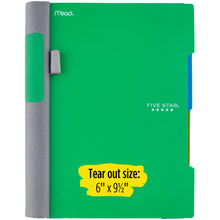 Load image into Gallery viewer, Five Star Advance Small Spiral Notebook, 2 Subject, College Ruled Paper, 100 Sheets, 9-1/2" x 6", Teal (73164)