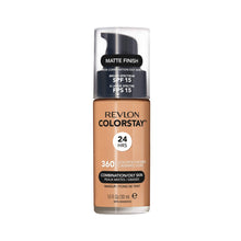 Load image into Gallery viewer, Revlon ColorStay Liquid Foundation Makeup for Combination/Oily Skin SPF 15, Longwear Medium-Full Coverage with Matte Finish, Golden Caramel (360), 1.0 oz