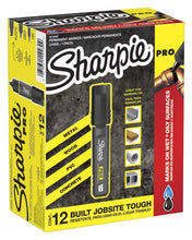 Load image into Gallery viewer, Sharpie Pro Permanent Marker, Medium, Chisel Tip, Black, 12-Count Marker (2018326)