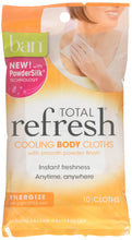 Load image into Gallery viewer, Ban Total Refresh Cooling Body Cloths 10 Count (Energize) (2 Pack)