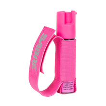 Load image into Gallery viewer, SABRE RED Pepper Gel Spray for Runners – Gel is Safer – Maximum Police Strength OC Spray, Adjustable Hand Strap for Quick Access while Running – Optional Clip-on 120dB Personal Alarm w/ LED Light