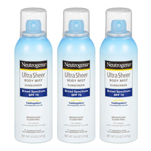 Load image into Gallery viewer, Neutrogena Ultra Sheer Body Mist Sunscreen, Broad Spectrum Spf 70, 5 Oz. (Pack of 3)
