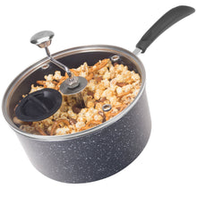 Load image into Gallery viewer, Discontinued by Manufacturer Zippy Pop Black Marble Stovetop Popcorn Popper with Glass Lid, 4-Quart Capacity
