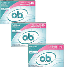 Load image into Gallery viewer, o.b. Applicator Free Digital Tampons, Regular - 40 Count, 3 Pack