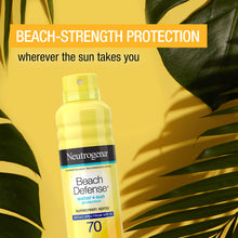 Load image into Gallery viewer, Neutrogena Beach Defense Spray Sunscreen with Broad Spectrum SPF 70, Fast Absorbing Sunscreen Body Spray Mist, Water-Resistant &amp; Oil-Free UVA/UVB Sun Protection, 6.5 oz