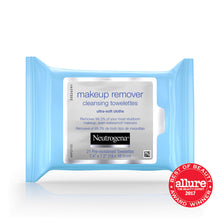 Load image into Gallery viewer, Neutrogena Makeup Remover Cleansing Facial Towelettes, Daily Gentle Face Wipes to Remove Oil, Dirt, &amp; 99.3% of Makeup, Safe for Sensitive Eyes, Alcohol Free Wipes in Resealable Pack, 21 ct (Pack of 3)