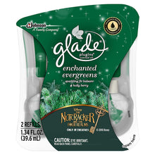 Load image into Gallery viewer, Glade Plugins Scented Oil Refills - Holiday Collection 2018 - Enchanted Evergreens - 2 Count Oil Refills Per Package - Pack of 2 Packages