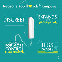 Load image into Gallery viewer, o.b. Applicator Free Digital Tampons, Regular – 40 Count