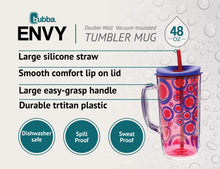 Load image into Gallery viewer, Bubba Envy Insulated Tumbler with Straw, 48oz-Ideal Travel Mug with Handle that is Impact, Stain, Sweat, and Odor Resistant-Insulated Water Bottle to Take on the Go- Luau with Bubble Graphic