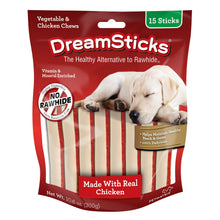 Load image into Gallery viewer, DreamSticks, Vegetable &amp; Chicken Chews, Rawhide Free, 15-Count (DBC-02396)