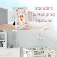 Load image into Gallery viewer, Briarwood My First Year Baby Photo Frame in Silver-Tone