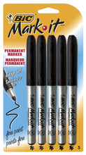 Load image into Gallery viewer, BIC Marking Permanent Marker, Fine Point, Black, 5-Count