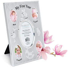Load image into Gallery viewer, Briarwood My First Year Baby Photo Frame in Silver-Tone