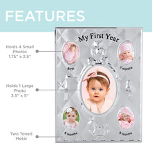 Load image into Gallery viewer, Briarwood My First Year Baby Photo Frame in Silver-Tone
